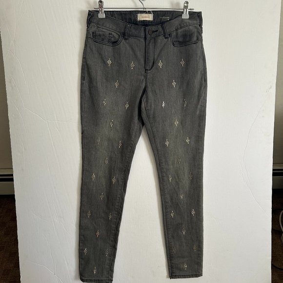 Sundance Denim - Sundance Primrose Jeans Grey Charcoal Wash Silver Sequins Size 30
